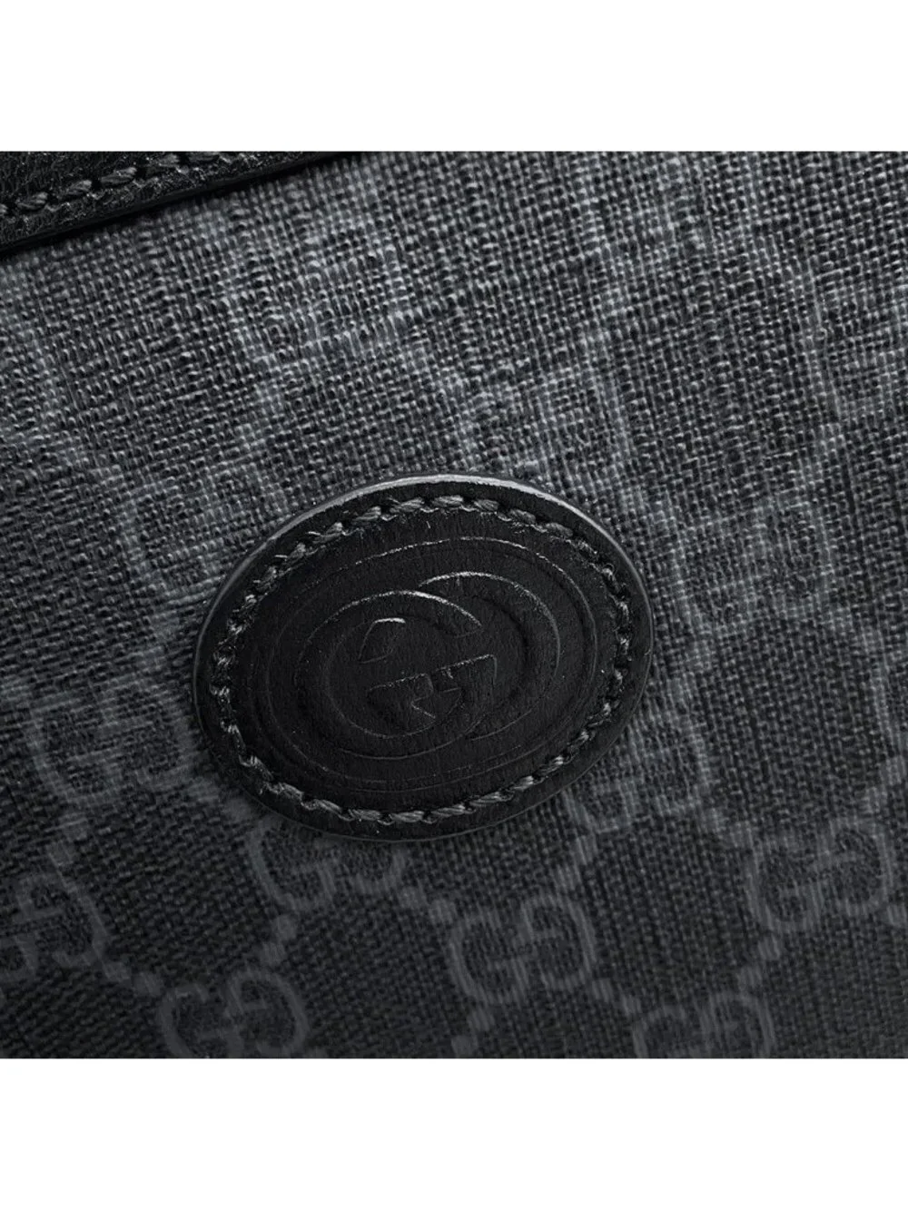 Gucci Shoulder Bag Interlocking G GG Supreme Leather Black